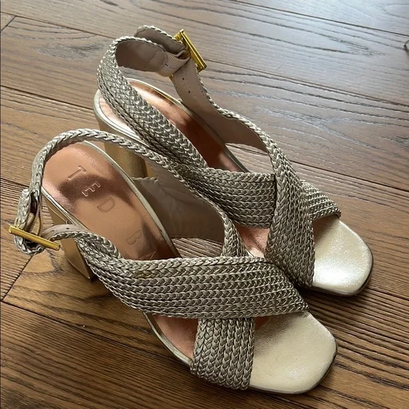 Ted Baker camiam crossover braided sling back sandal in gold